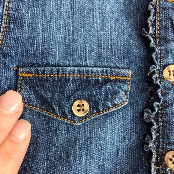 Mayoral dress long sleeve denim with floral corduroy skirt size 9 months - Picture 5 of 12